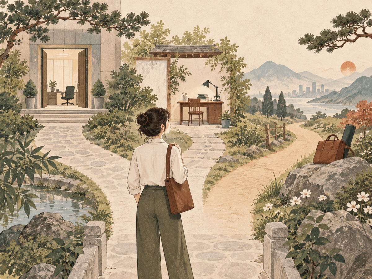 A professional choosing among three paths: formalize, narrow, or prepare to move on