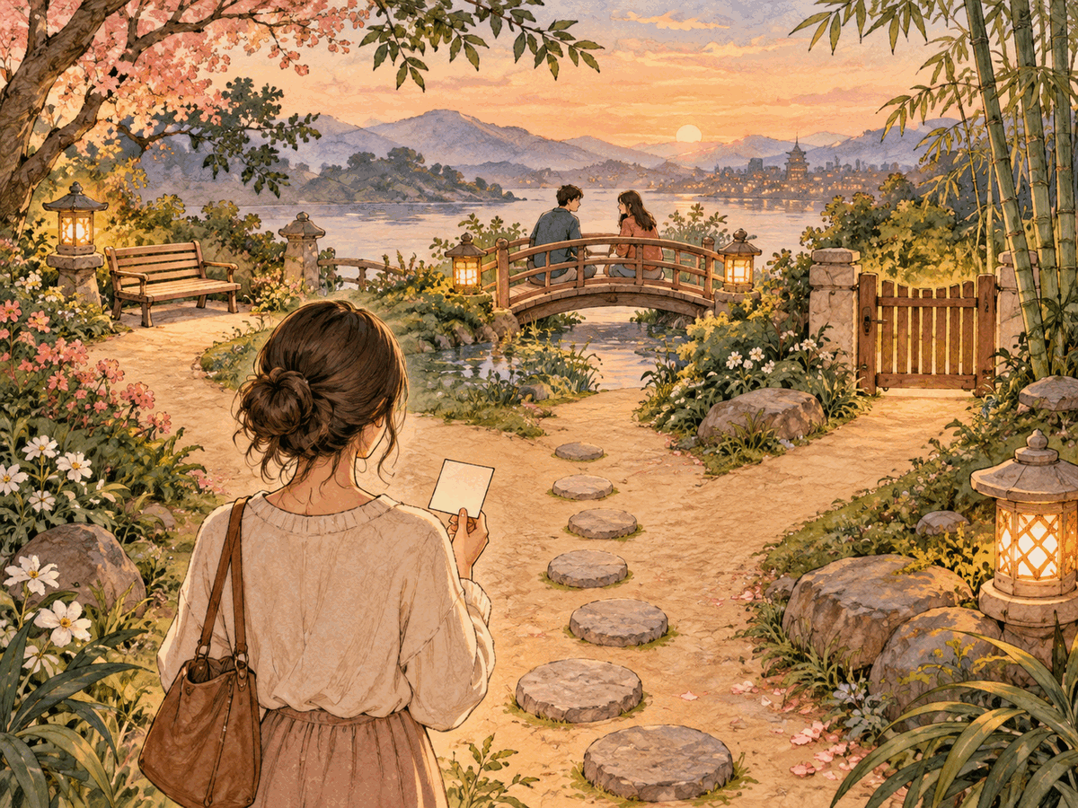 A woman with a question card faces paths for observing, talking, or setting a boundary